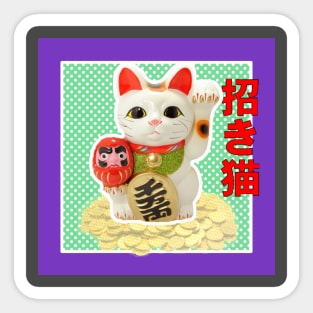 Maneki Neko Daruma Sticker